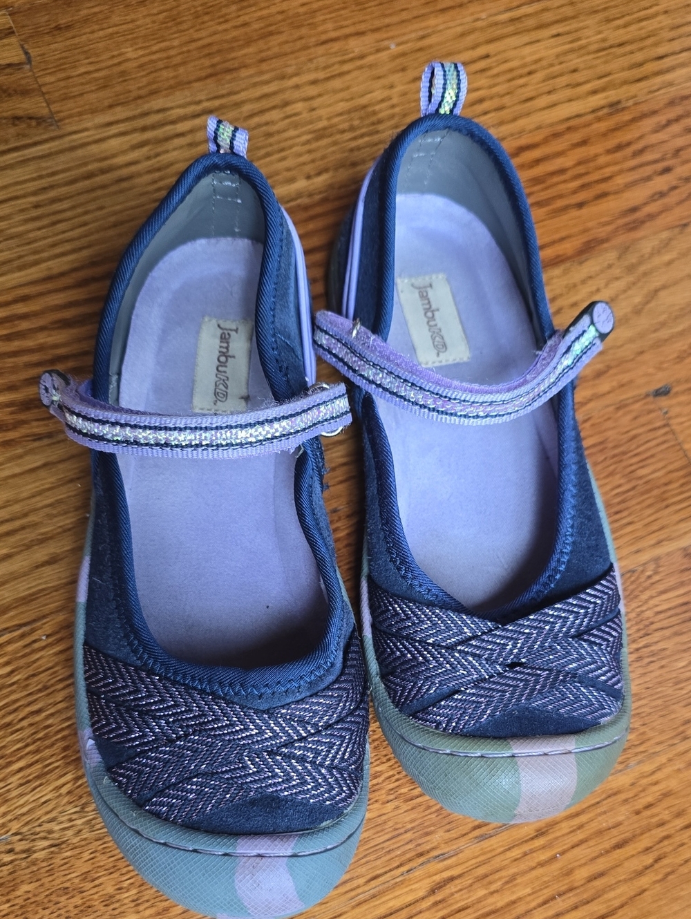 Jambu Kalina Sneaker Girls Navy & Lavender Mary Jane Flats